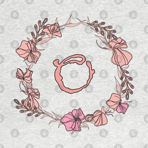 Letter O Rose Pink Initial Monogram - Letter o by Tilila